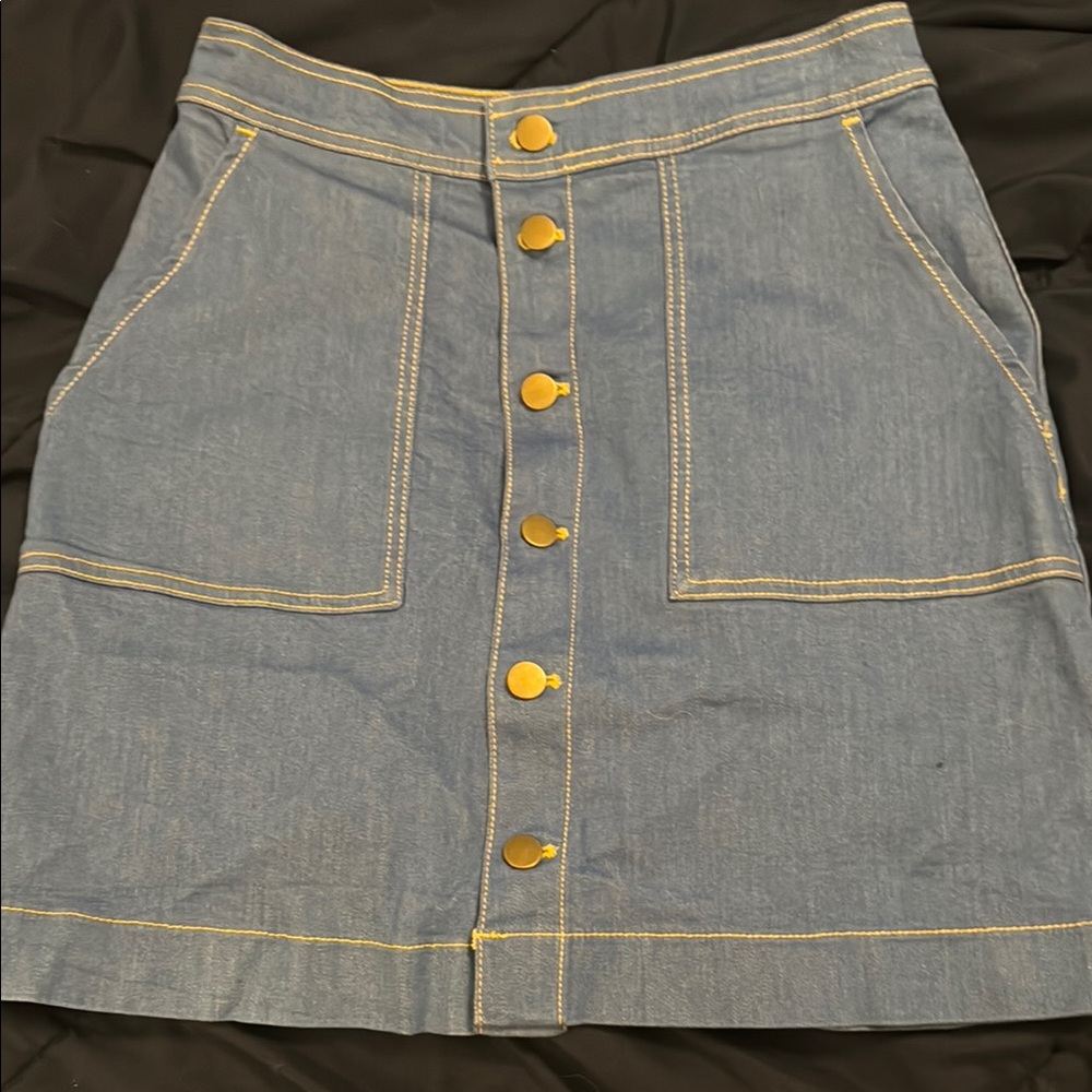American Apparel Blue A-Line Knee-Length Skirt